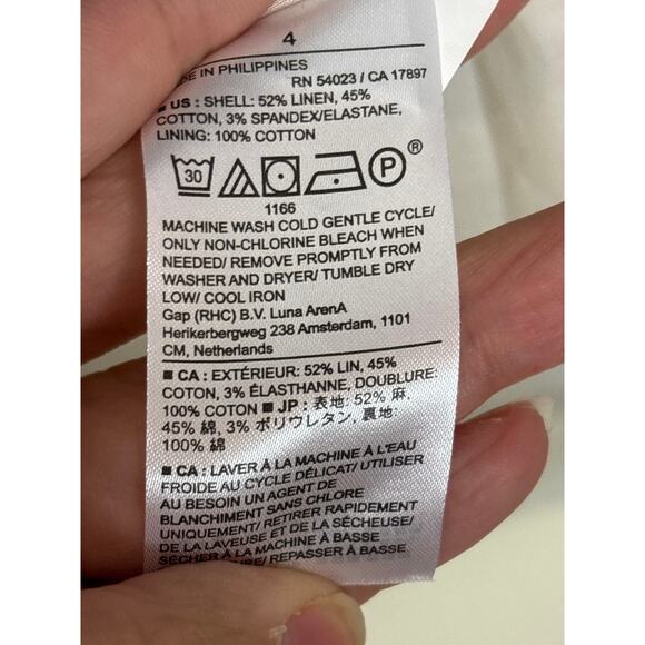 Banana Republic Women’s 4 Black Gold Linen Blend Lined Modern Mini Dress NEW - Picture 5 of 6